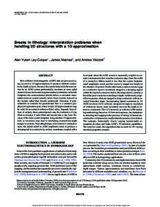 GEOPHYSICS, VOL. 75, NO. 4 共JULY-AUGUST 2010兲; P. WA179–WA188, 13 FIGS[removed][removed]Breaks in lithology: Interpretation problems when handling 2D structures with a 1D approximation