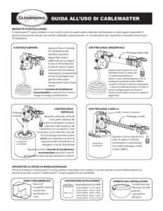 GUIDA ALL’USO DI CABLEMASTER MODALITÀ DI INSTALLAZIONE Il Cablemaster™ si può installare in vari modi; la scelta di quello adatto dipende dall’ubicazione e dallo spazio disponibili. Il presente documento illustra