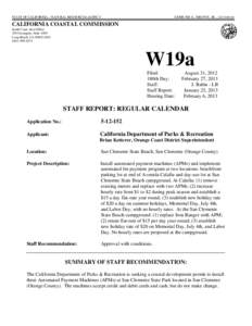 STATE OF CALIFORNIA – NATURAL RESOURCES AGENCY  EDMUND G. BROWN, JR., G OVERNOR CALIFORNIA COASTAL COMMISSION South Coast Area Office