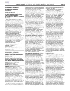 Federal Register / Vol. 78, No[removed]Tuesday, October 1, [removed]Notices DEPARTMENT OF ENERGY Federal Energy Regulatory Commission [Project No. 5865–015]