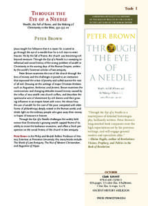 Through the Eye of a Needle Wealth, the Fall of Rome, and the Making of Christianity in the West, 350–550 ad