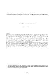 Globalisation, pass-through and the optimal policy response to exchange rates  Michael B Devereux and James Yetman 1