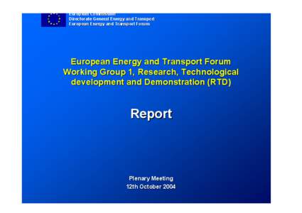Working Group on Research, technological development and demonstration �D