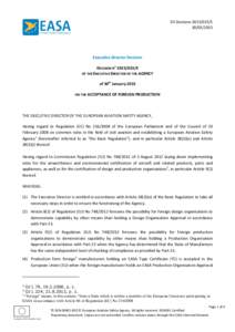 ED DecisionEExecutive Director Decision DECISION N° E OF THE EXECUTIVE DIRECTOR OF THE AGENCY