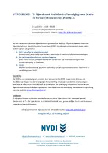 UITNODIGING: 2e bijeenkomst Nederlandse Vereniging voor Dranken horecawet Inspecteurs (NVDI) i.o.  23 juni:00 – 13:00 Cursus- en vergadercentrum Domstad Koningsbergerstraat 9, Utrecht (http://bit.ly/RouteDomsta