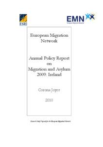 ESRI #2 EMN Annual Policy Report 2009 Ireland Final 29th July 2000hrs