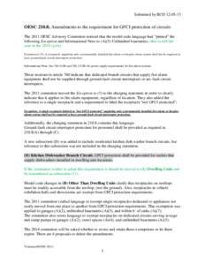 Submitted by BCD[removed]OESC 210.8; Amendments to the requirement for GFCI protection of circuits The 2011 OESC Advisory Committee noticed that the model code language had “pinned” the following Exception and Info