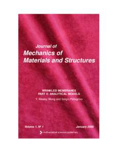 Journal of  Mechanics of Materials and Structures  WRINKLED MEMBRANES