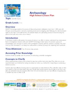 Archaeology High School Lesson Plan Topic Scientific inquiry