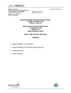 State of Vermont Department of Vermont Health Access Vermont Blueprint for Health 312 Hurricane Lane, Suite 201 Williston VT[removed]dvha.vermont.gov