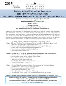 2015  Founders Celebration  FOURTH ANNUAL PATENT LAW SYMPOSIUM