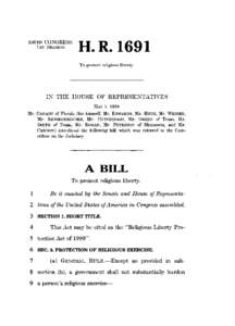 United States federal legislation / Politics of the United States / Government / Religion in the United States / Religious Freedom Restoration Act / Free Exercise Clause / Article One of the United States Constitution / Religious Land Use and Institutionalized Persons Act / American Indian Religious Freedom Act / First Amendment to the United States Constitution / Separation of church and state / United States Constitution