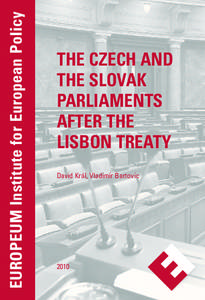 EUROPEUM Institute for European Policy  The Czech and the Slovak Parliaments after the