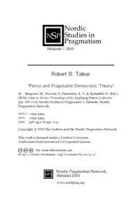 Nordic NSP Studies in Pragmatism