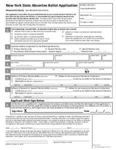 New York State Absentee Ballot Application Please print clearly. See detailed instructions[removed].