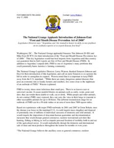 FOR IMMEDIATE RELEASE July 17, 2008 Contact: Leroy Watson Legislative Director[removed], ext. 114