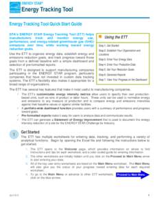 Energy Tracking Tool Quick Start Guide