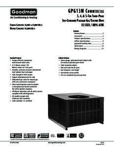 GPG13M C ommercial  3, 4, & 5-Ton Three-Phase Self-Contained Packaged Gas/Electric Units 13 SEER / 80% AFUE