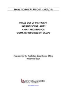 Report Technical Incandescent Lamps + CFLs