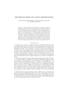 THE PRESSURE METRIC FOR ANOSOV REPRESENTATIONS MARTIN BRIDGEMAN, RICHARD CANARY, FRANCOIS ¸ LABOURIE, AND ANDRES SAMBARINO