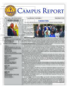 Campus Report Morris College - Office of Public Relations PRESIDENT’S CALENDAR m