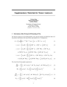 Supplementary Materials for Tensor Analyzers  Yichuan Tang Ruslan Salakhudinov Geoffrey Hinton Department of Computer Science