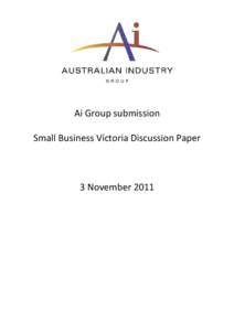 Ai Group submission to Small Business Victoria Review 2011