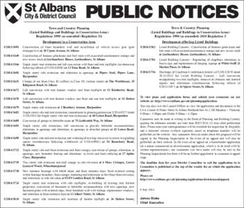 PUBLIC NOTICES Town and Country Planning (Listed Buildings and Buildings in Conservation Areas) Regulations[removed]as amended) Regulation 5A  Town & Country Planning