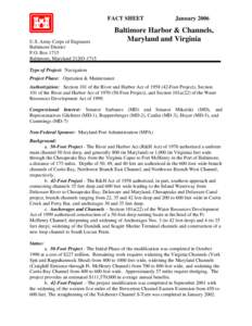 FACT SHEET  U.S. Army Corps of Engineers Baltimore District P.O. Box 1715 Baltimore, Maryland[removed]