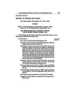 Legal Supplement Part B–Vol. 53, No. 37–28th March, [removed]LEGAL NOTICE NO. 92 REPUBLIC OF TRINIDAD AND TOBAGO