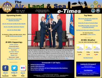 The official e-newsletter of the Joint Base McGuire-Dix-Lakehurst Public Affairs Office July 18, 2014 Vol. 7, No. 29