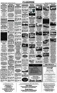 CLASSIFIEDS  The daily Globe • yourdailyGlobe.com Personals  Help Wanted