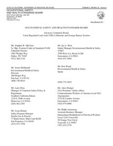 STATE OF CALIFORNIA - DEPARTMENT OF INDUSTRIAL RELATIONS  EDMUND G. BROWN, JR., Governor OCCUPATIONAL SAFETY AND HEALTH STANDARDS BOARD