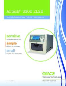 Alltech® 3300 ELSD Simplify Detection of Difficult Compounds sensitive Low nanogram detection limits