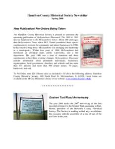 Hamilton County Historical Society Newsletter