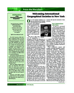 From the Meridian  March 2012 AAG Newsletter of the