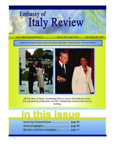 Embassy of Italy /  Washington /  D.C. / Giorgio Benvenuto / Bocconi University / Government / Economics / Italy / Letizia Moratti / Castellaneta / Ambassador