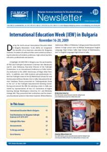 Bulgarian-American Commission for Educational Exchange  www.fulbright.bg Newsletter