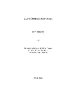 LAW COMMISSION OF INDIA  193RD REPORT ON