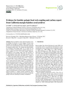 Biogeosciences, 11, 3845–3854, 2014 www.biogeosciences.net[removed]doi:[removed]bg[removed] © Author(s[removed]CC Attribution 3.0 License.  Evidence for benthic–pelagic food web coupling and carbon export