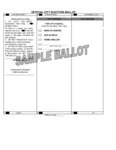 OFFICIAL CITY ELECTION BALLOT A GUTHRIE COUNTY  B