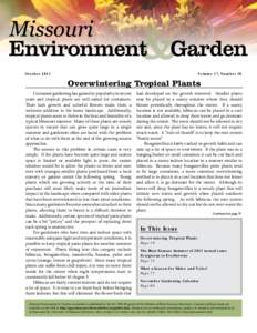Missouri October 2011 Volume 17, Number 10  Overwintering Tropical Plants