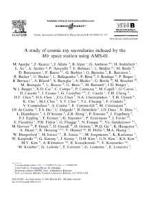 Nuclear Instruments and Methods in Physics Research B–332 www.elsevier.com/locate/nimb A study of cosmic ray secondaries induced by the Mir space station using AMS-01 M. Aguilar a, J. Alcaraz a, J. Allab