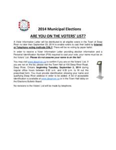 Microsoft Word - Are you on the Voters List