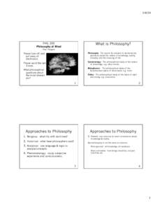 What is Philosophy?  PHIL 255