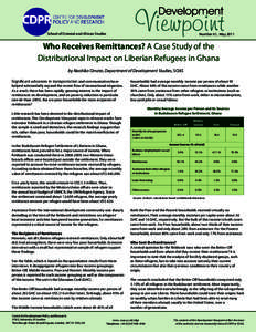 School of Oriental and African Studies  Number 61, May 2011 Who Receives Remittances? A Case Study of the Distributional Impact on Liberian Refugees in Ghana