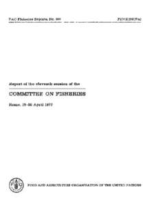 Report of the eleventh session of the Committee on Fisheries. Rome, 19-26 April  1977