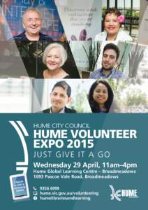 HUME CITY COUNCIL  HUME VOLUNTEER EXPO 2015 JUST GIVE IT A GO