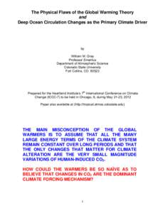 The Fatal Flaw of the Global Warming Theory and Ocean Circulation Changes                                   as the Primary Driver for Global Temperature Change
