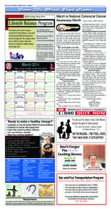 Sac and Fox News • March 2014 • Page 6  From The Merle Boyd Center Healthy Eating, Being Active  Lifestyle Balance Program